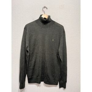 Ralph Lauren polo green Merino wool sweater turtleneck Large